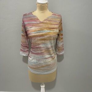 FDJ French Dressing “Paint Brush Print” Blouse. Size: Small